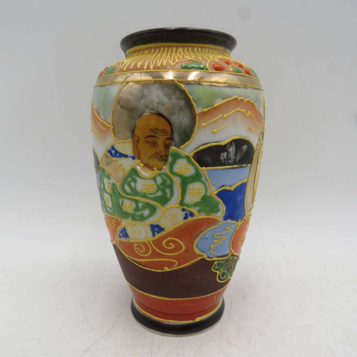 Vintage Japanese Satsuma porcelain vase - marked Foreign