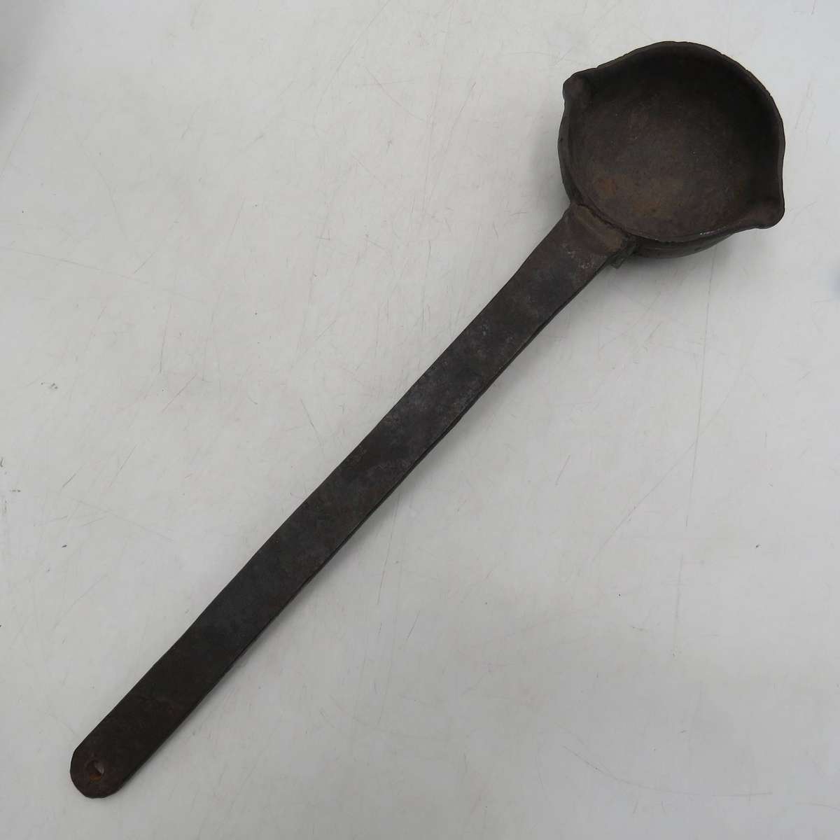 Antique Iron ladle for melting lead for bullet making - Length 44cm