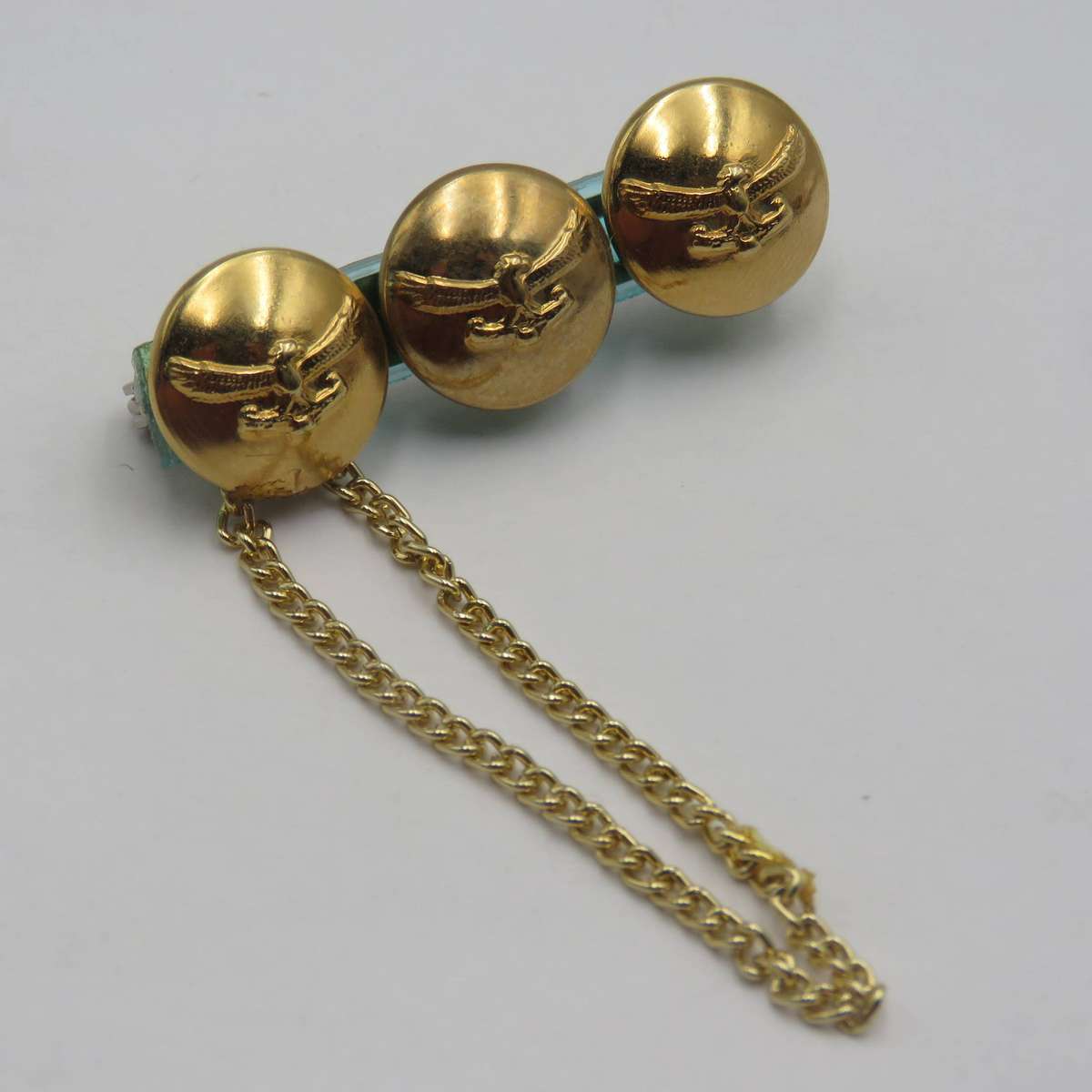 SA Air Force brooch and earrings set made from uniform buttons