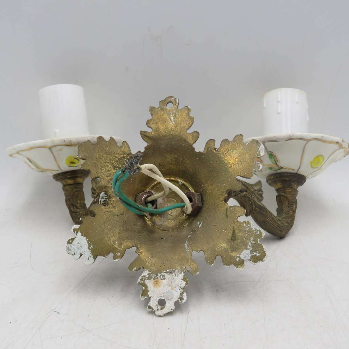 Vintage Double arm wall hanging candle style electrical lamp