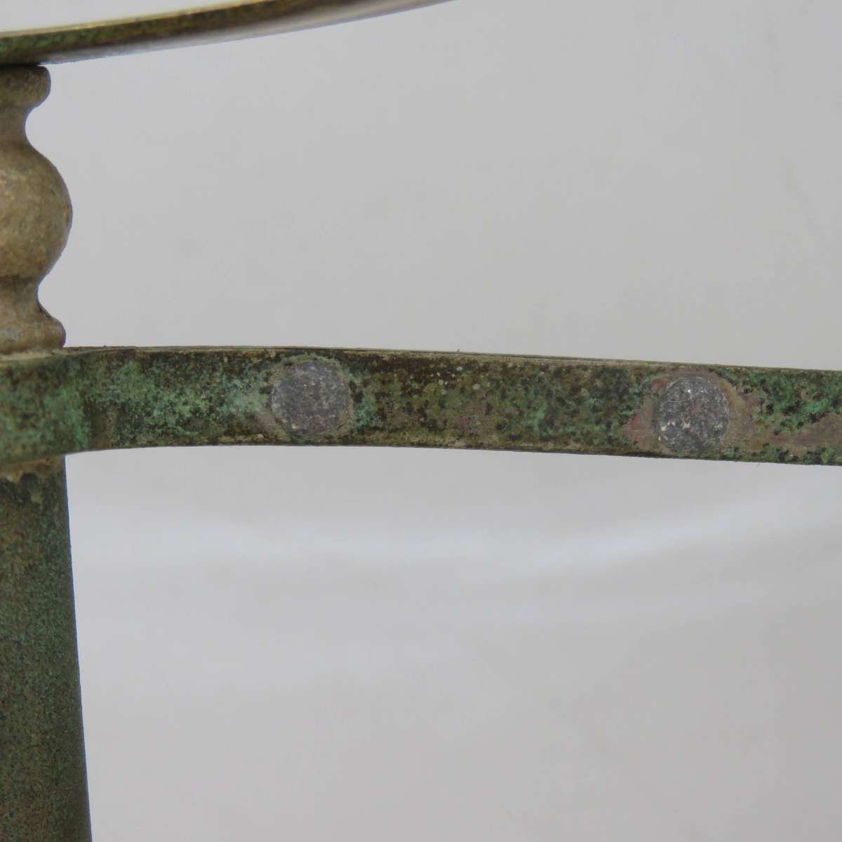 Vintage Shaving mirror stand with shaving brush - one side mirror cracked