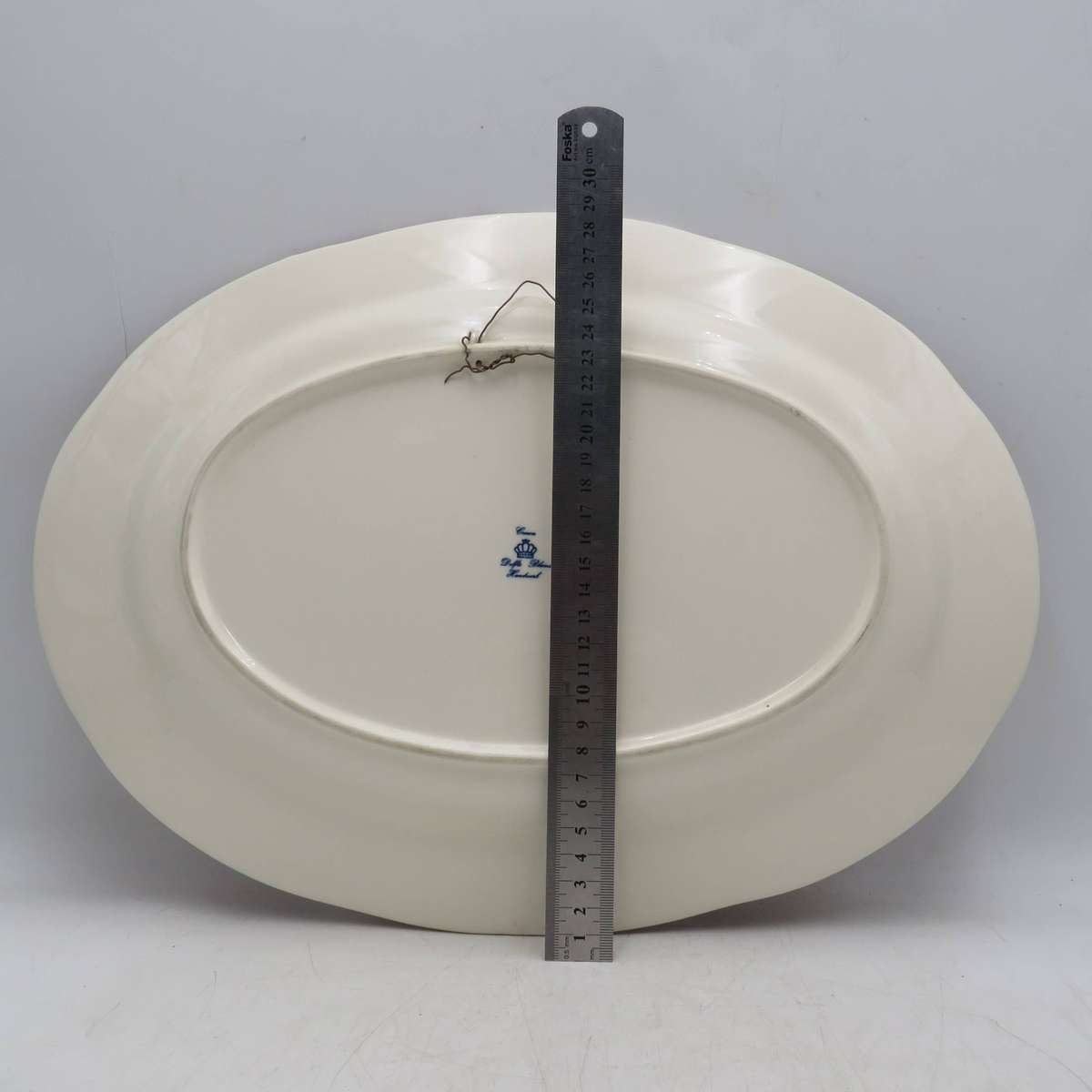 Vintage Red Delft willow pattern oval platter