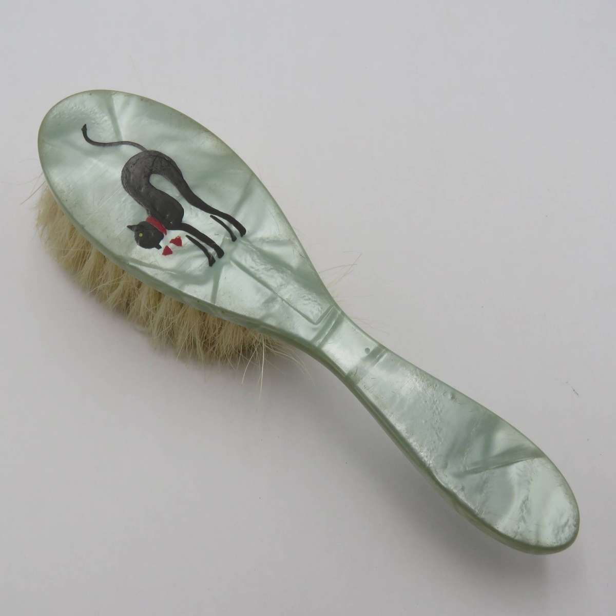 Antique Baby brush and comb set with rattle and soap box