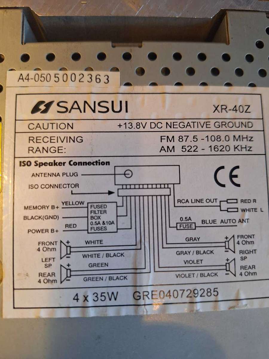 Sansui Car radio /Cd Player