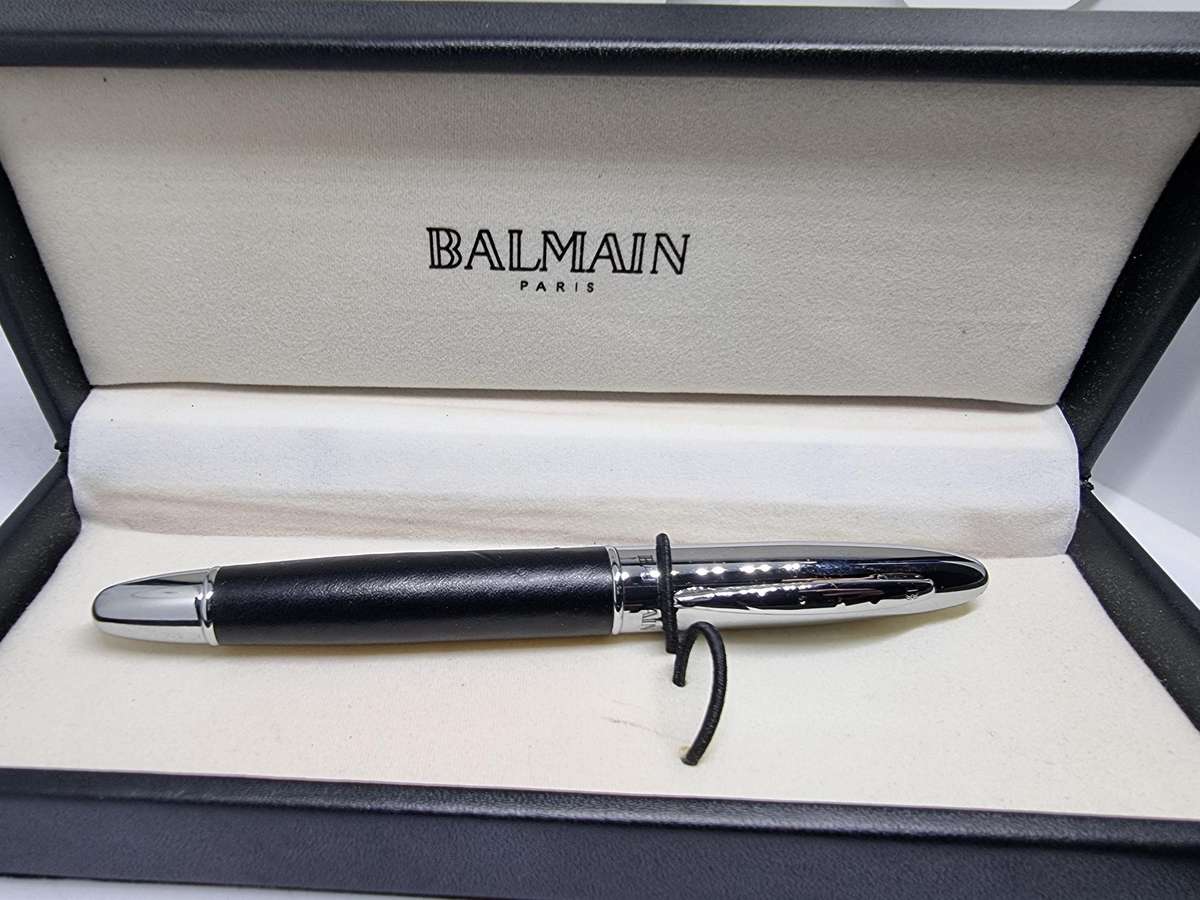 Balmain Paris Pen wrapped in leather - Nedbank Branded