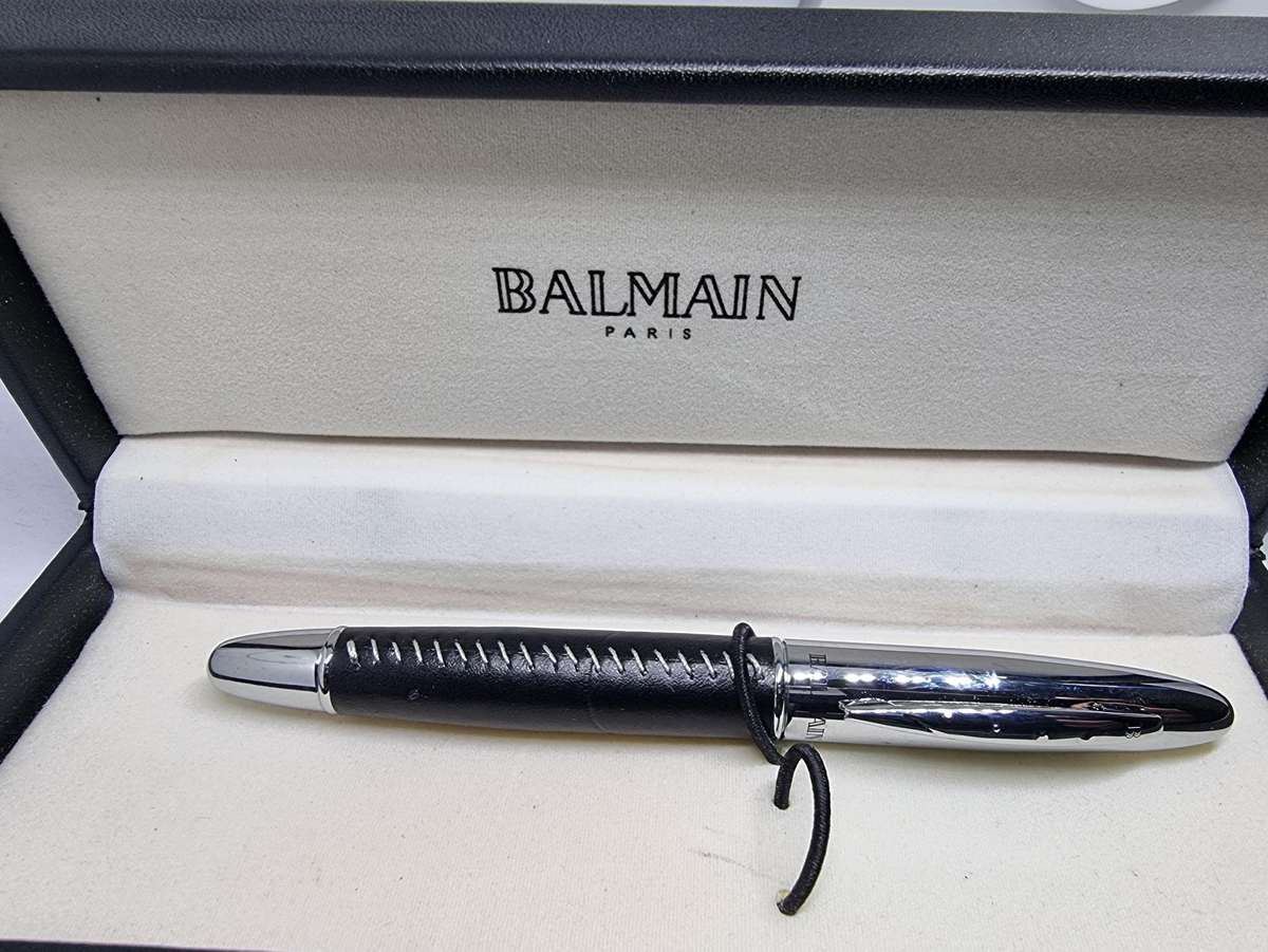 Balmain Paris Pen wrapped in leather - Nedbank Branded