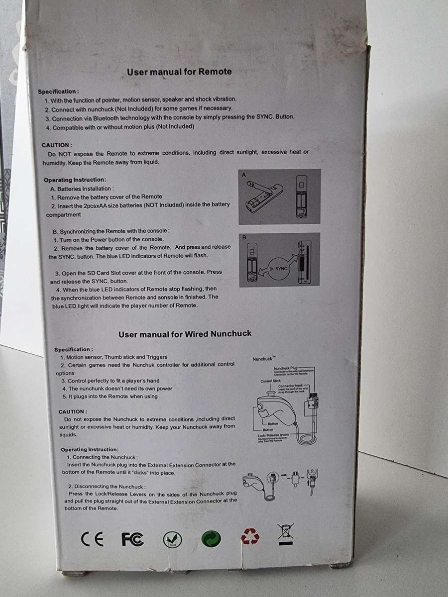 Remote and Wired Nunchuck