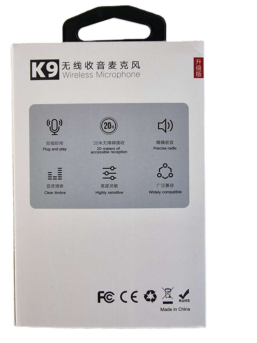 K9 Dual Wireless Lavalier Clip Microphones