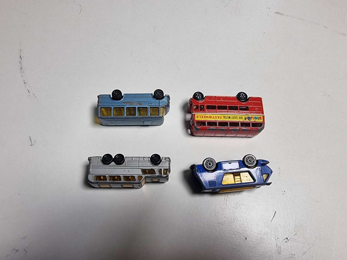 Vintage Collection of 4 Die Cast Busses