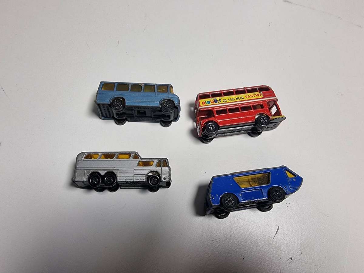 Vintage Collection of 4 Die Cast Busses