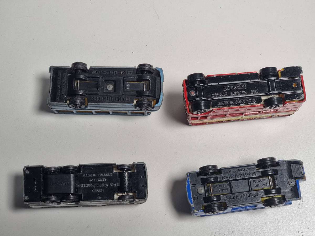Vintage Collection of 4 Die Cast Busses
