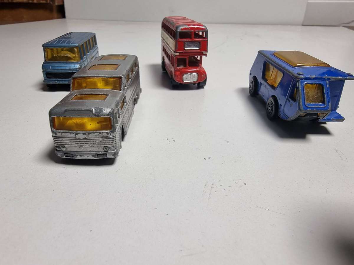 Vintage Collection of 4 Die Cast Busses