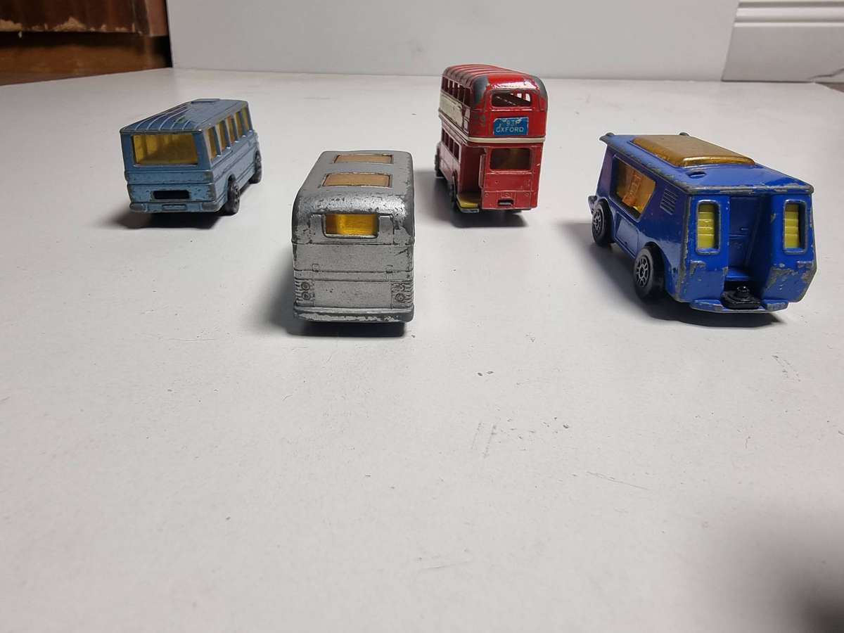 Vintage Collection of 4 Die Cast Busses