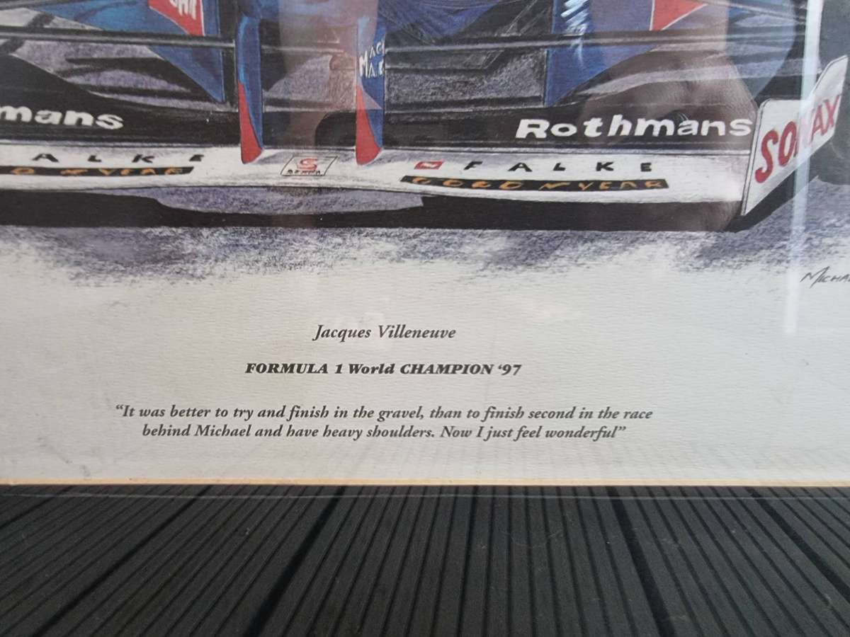 Jacques Villeneuve Formula 1 Print With Certificate of Authenticity