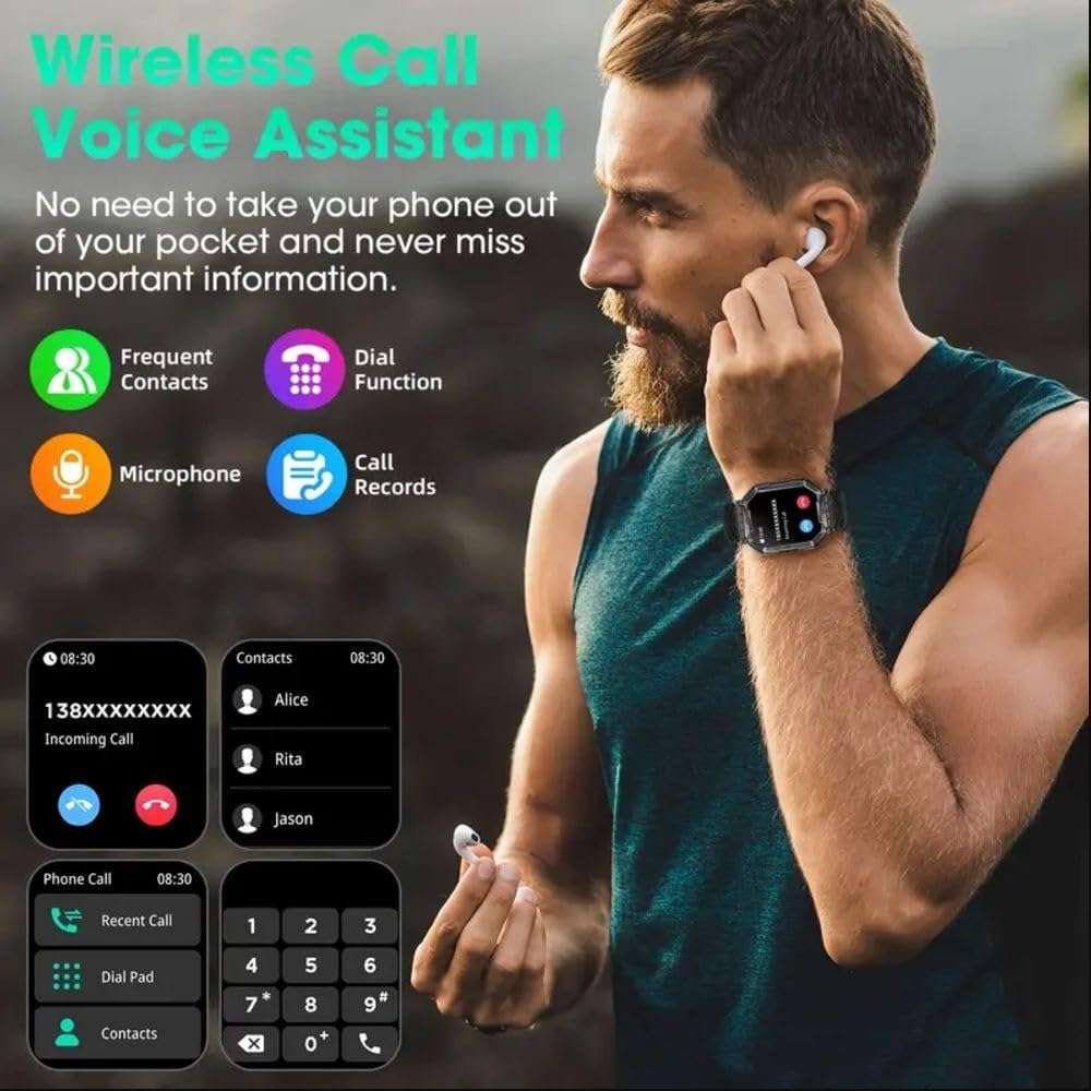 Sports Smart Watch, Ultra Clear, Large Screen, Long Life Battery(Comes with an additional Strap)