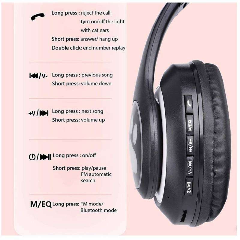 Kids Wireless Cats Ears Headset