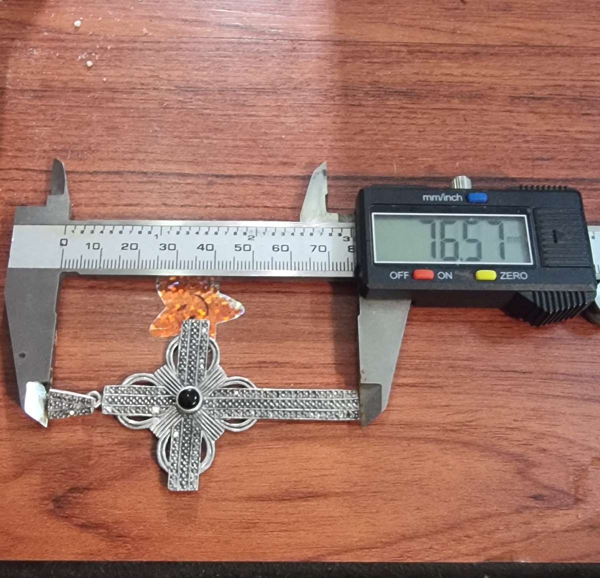 Marquise 925 Sterling Silver Cross Pendant.( Genuine Silver.)