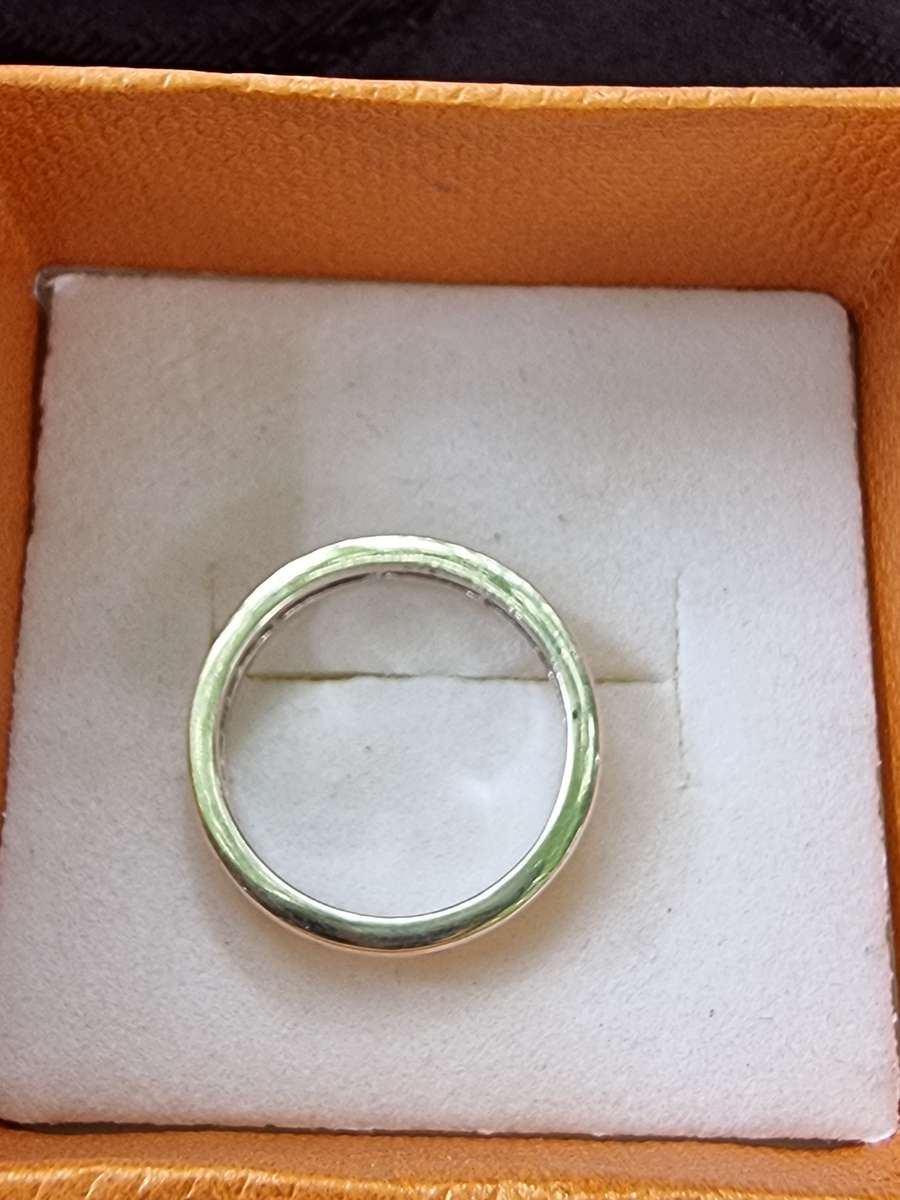 Multicolored 925 Sterling Silver Eternity Ring. ( Genuine Silver. )