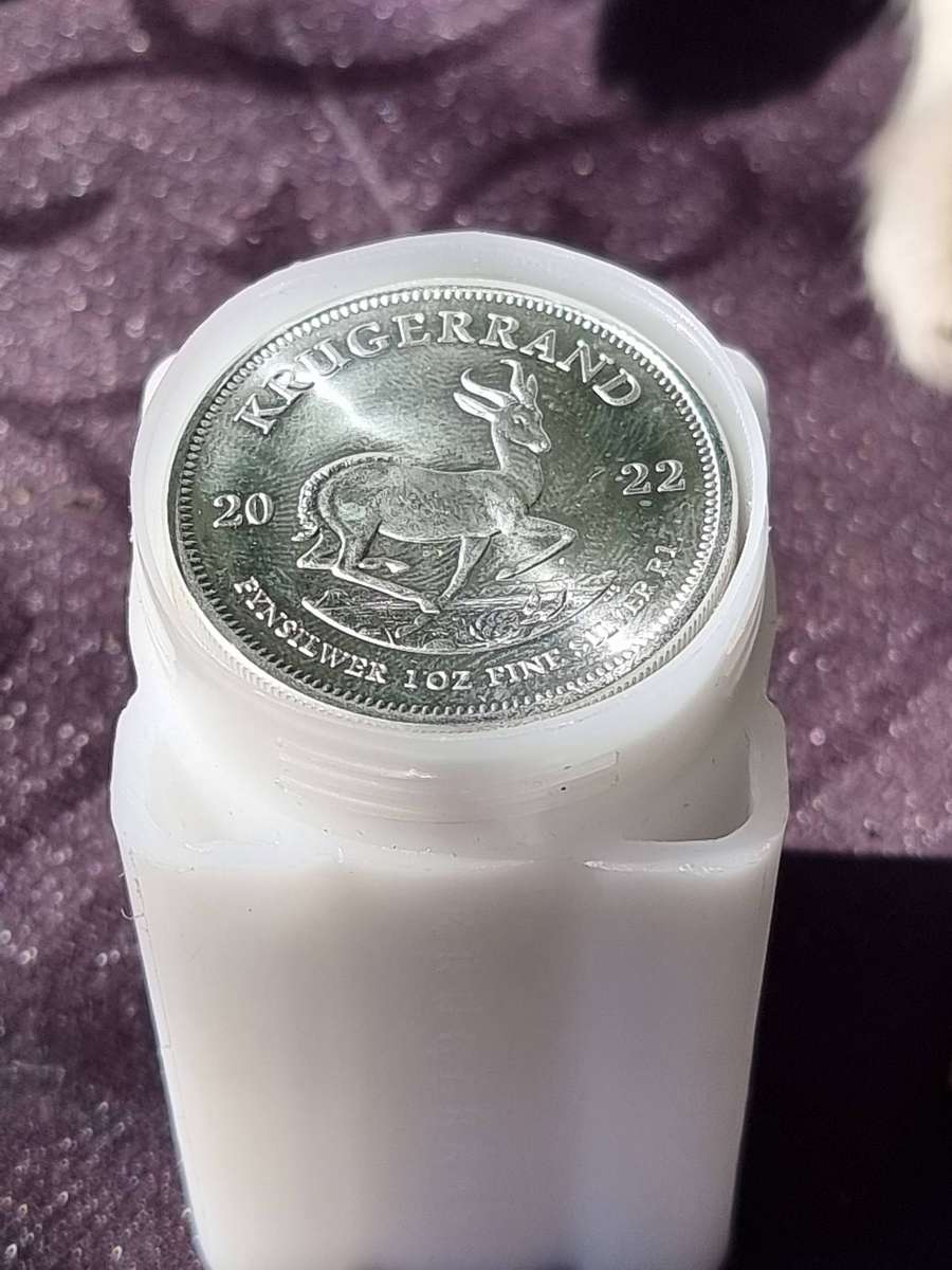 22 X FINE 999.9 Silver KRUGER RANDS"\Year 2022 Buy one or all At R950 Each ( 999.9 Fine Silver.)