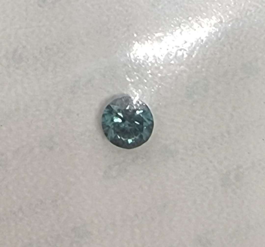 Natural  Diamond "Certified Fancy" Green/Blue Diamond Round Brilliant Cut