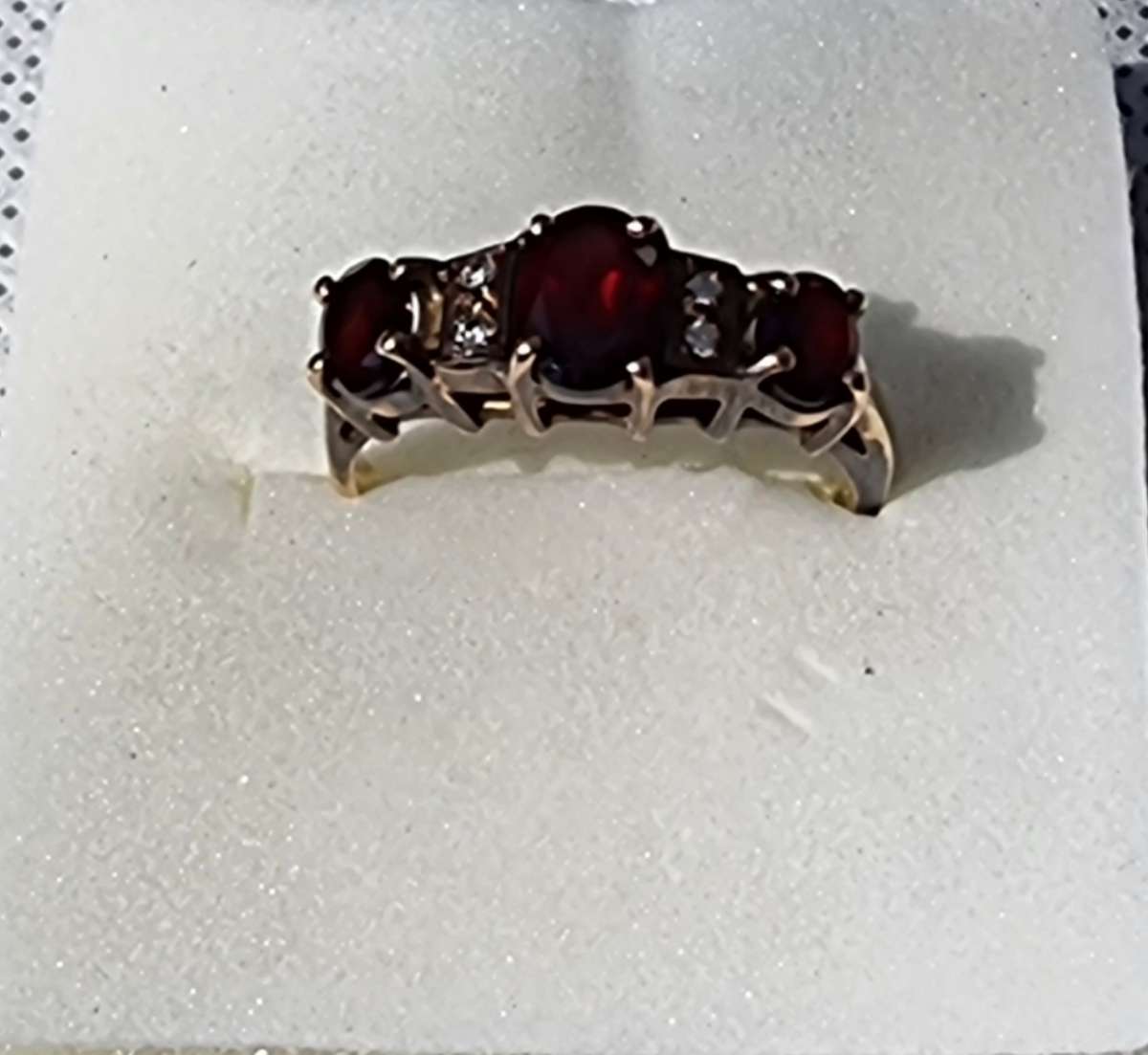 9ct Yellow Gold Garnet Engagement Ring