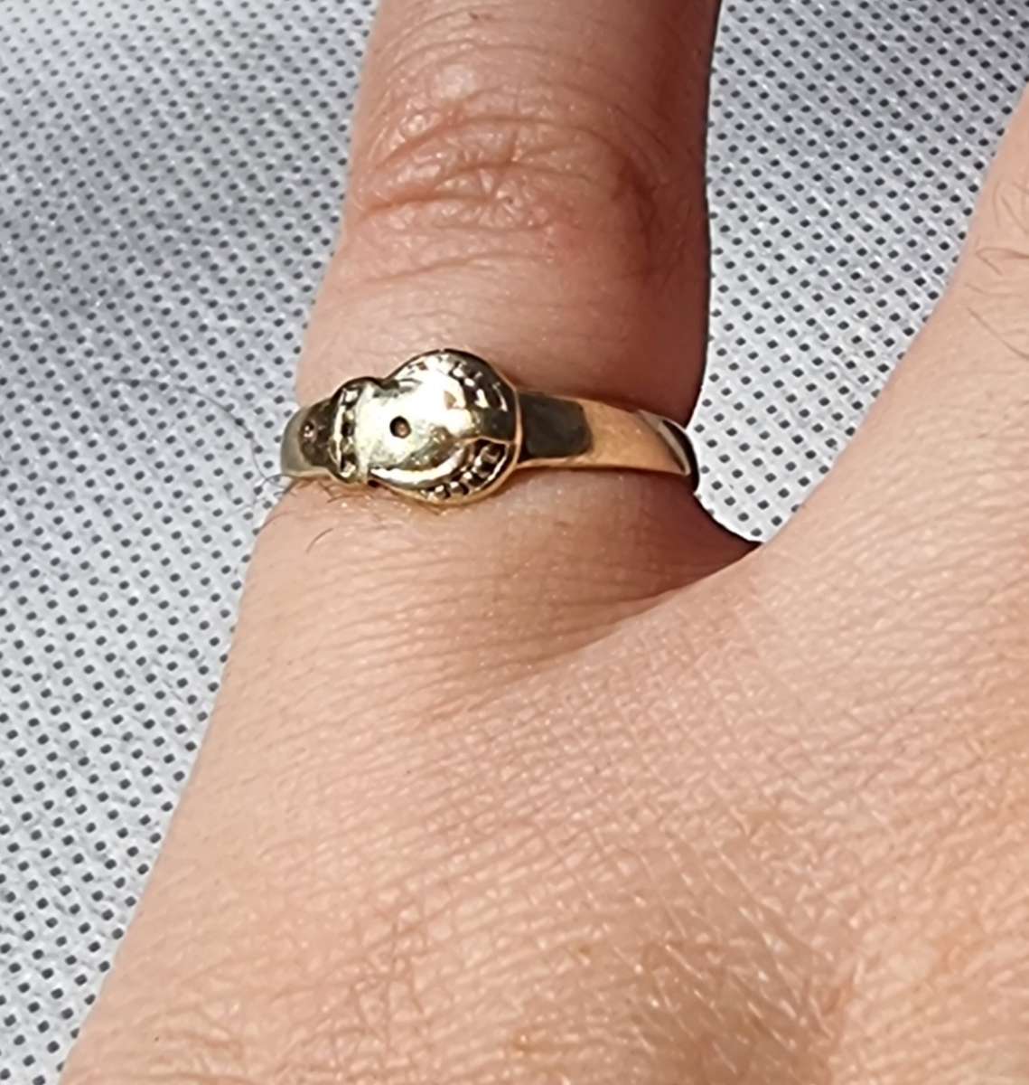 "BELT BUCKLE RING" 9CT Yellow Gold Pinky Ring. ( Genuine Gold. )
