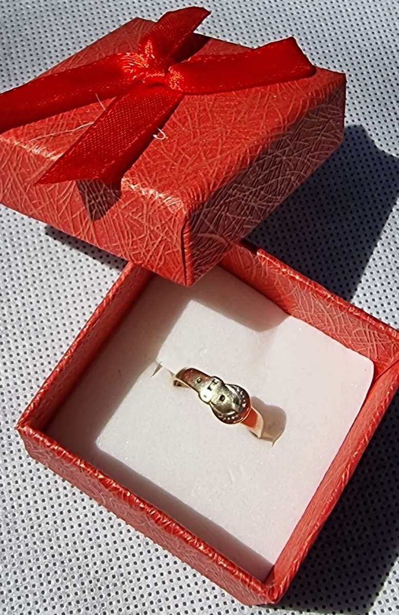 "BELT BUCKLE RING" 9CT Yellow Gold Pinky Ring. ( Genuine Gold. )