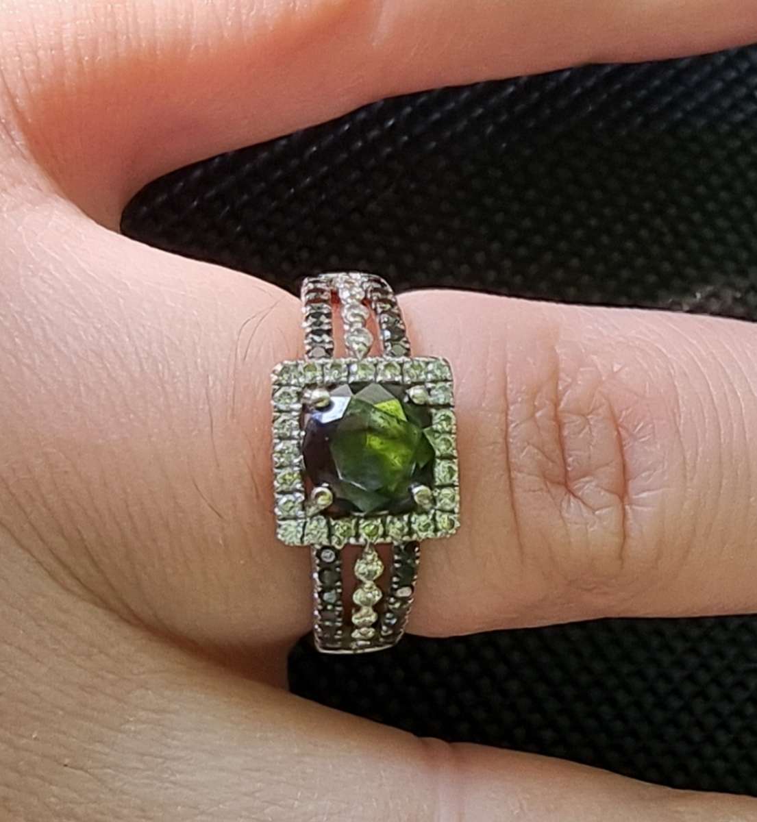 VALUE AT R48.000 / 1.25 Carat "NATURAL BLACK DIAMOND" Engagement Ring, Set In 14CT White Gold.