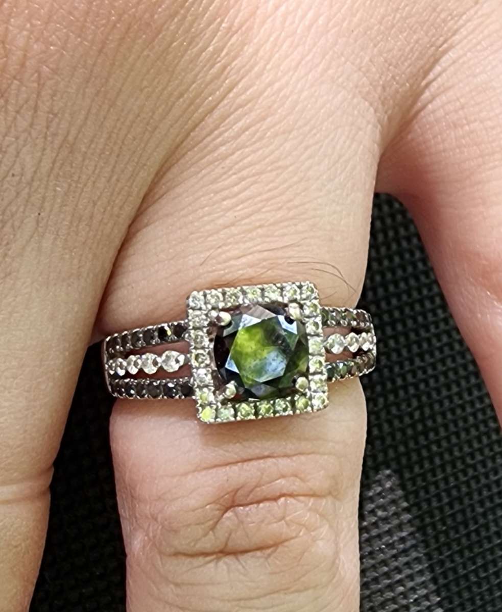 VALUE AT R48.000 / 1.25 Carat "NATURAL BLACK DIAMOND" Engagement Ring, Set In 14CT White Gold.