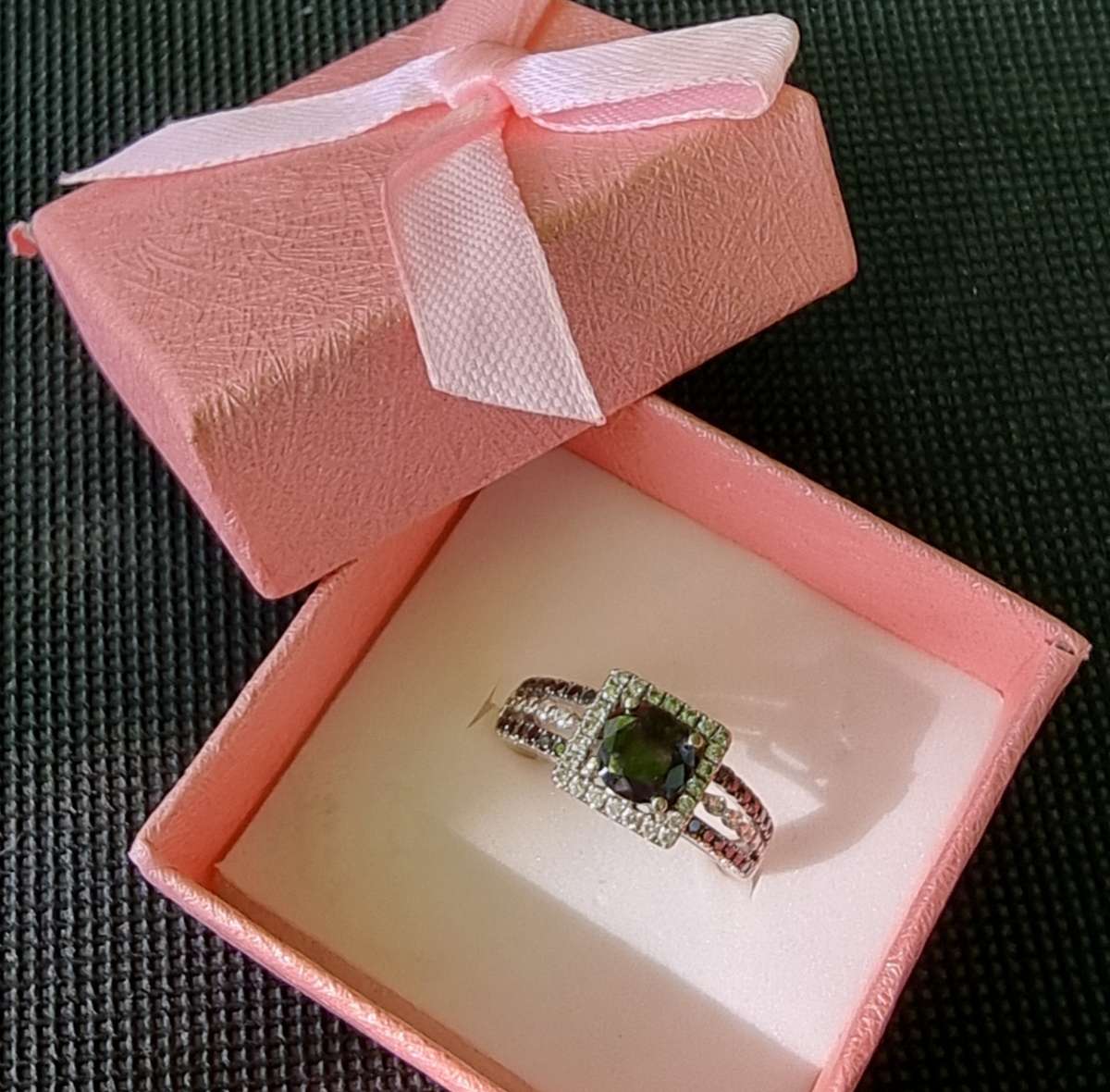 VALUE AT R48.000 / 1.25 Carat "NATURAL BLACK DIAMOND" Engagement Ring, Set In 14CT White Gold.