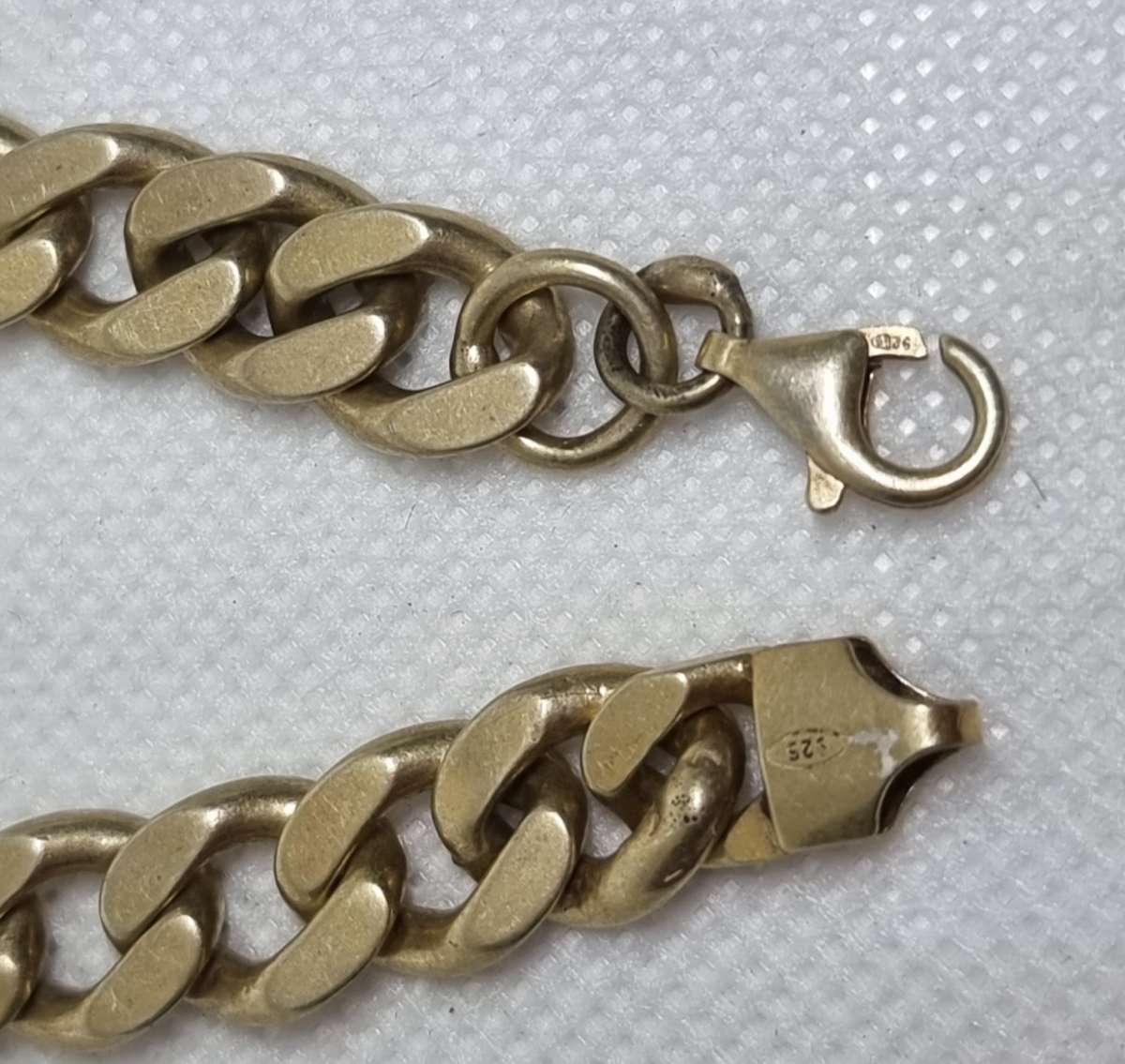 "ITALY CUBAN LINK" 925 Sterling Silver / Gold Plated  Bracelet Chain. ( Genuine Silver. )