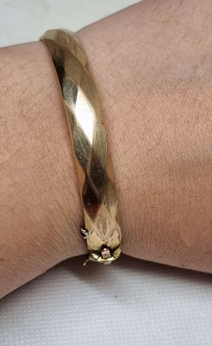 36.78 Grams Metal Cored "GOLD CUFF BANGLE "9CT