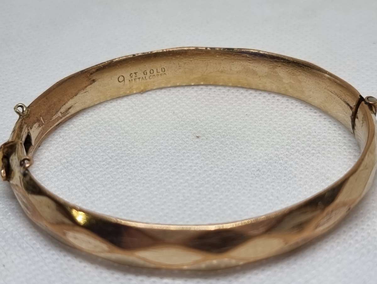 36.78 Grams Metal Cored "GOLD CUFF BANGLE "9CT