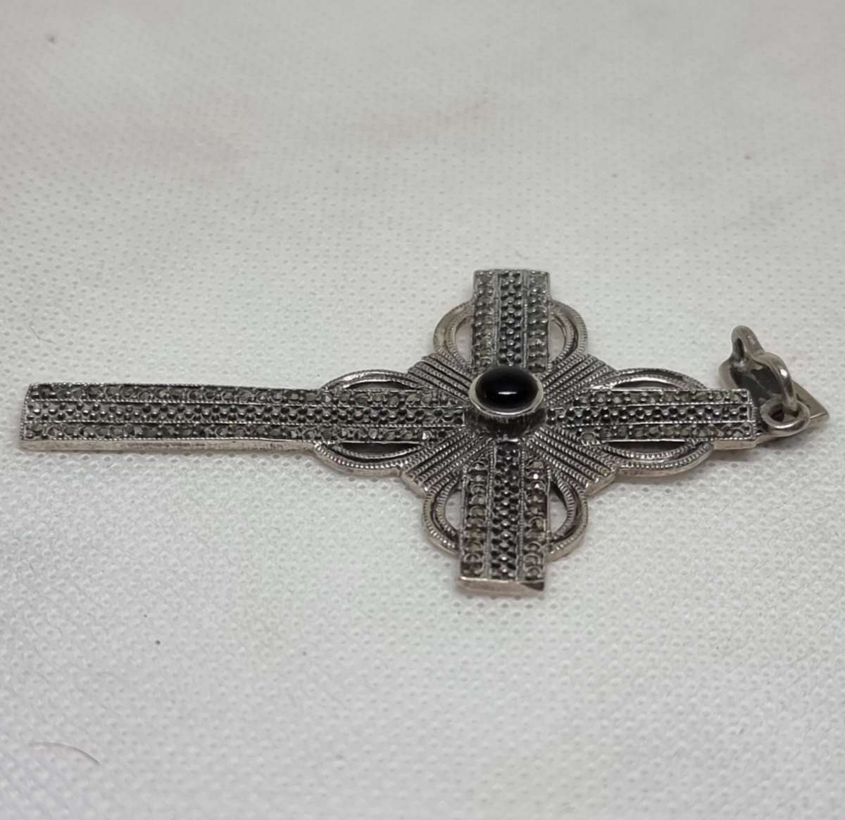 Marquise 925 Sterling Silver Cross Pendant.( Genuine Silver.)