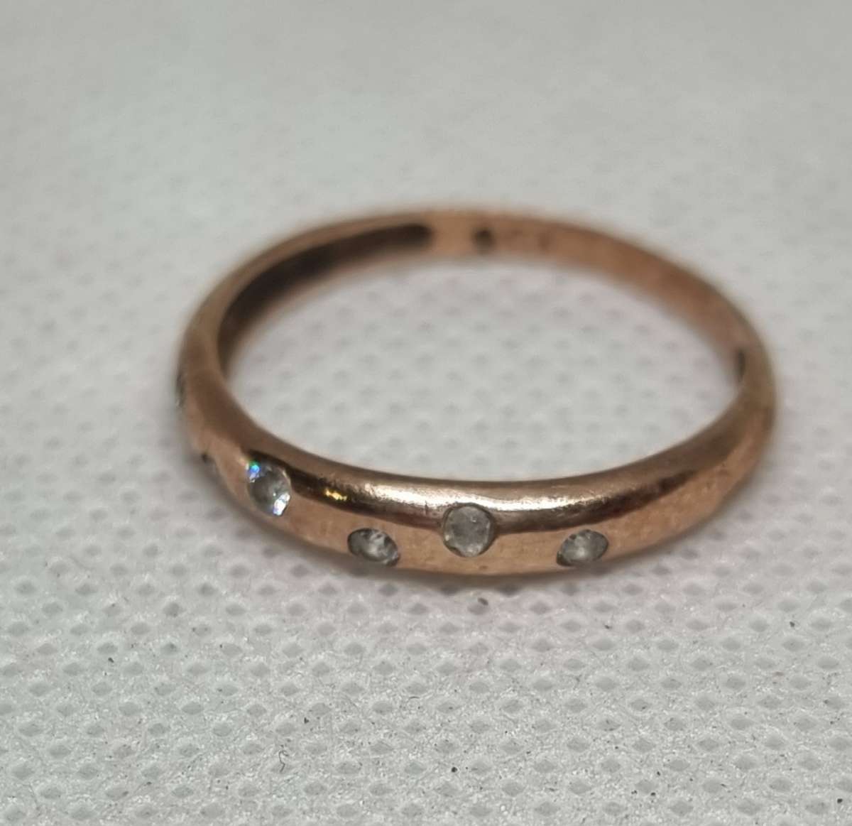 Diamond 9CT Rose Gold Wedding Band Ring.( Genuine Gold. )