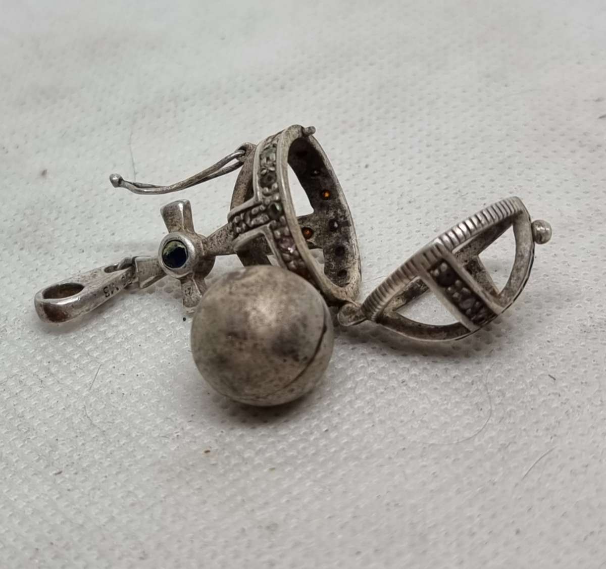 "ANTIOGE" Gemstone Pendant Set in 925 Sterling Silver.( Genuine Silver.)