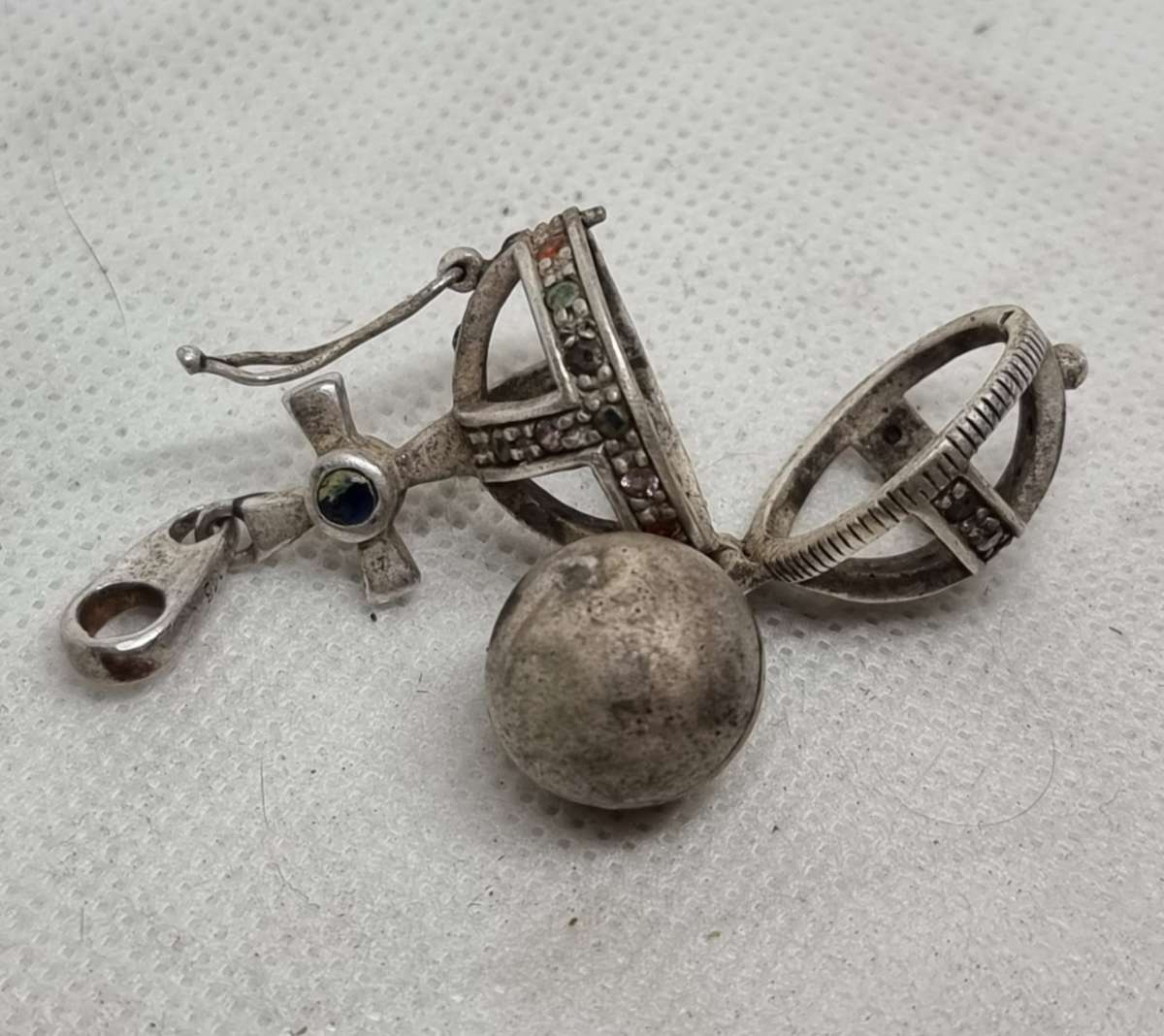 "ANTIOGE" Gemstone Pendant Set in 925 Sterling Silver.( Genuine Silver.)