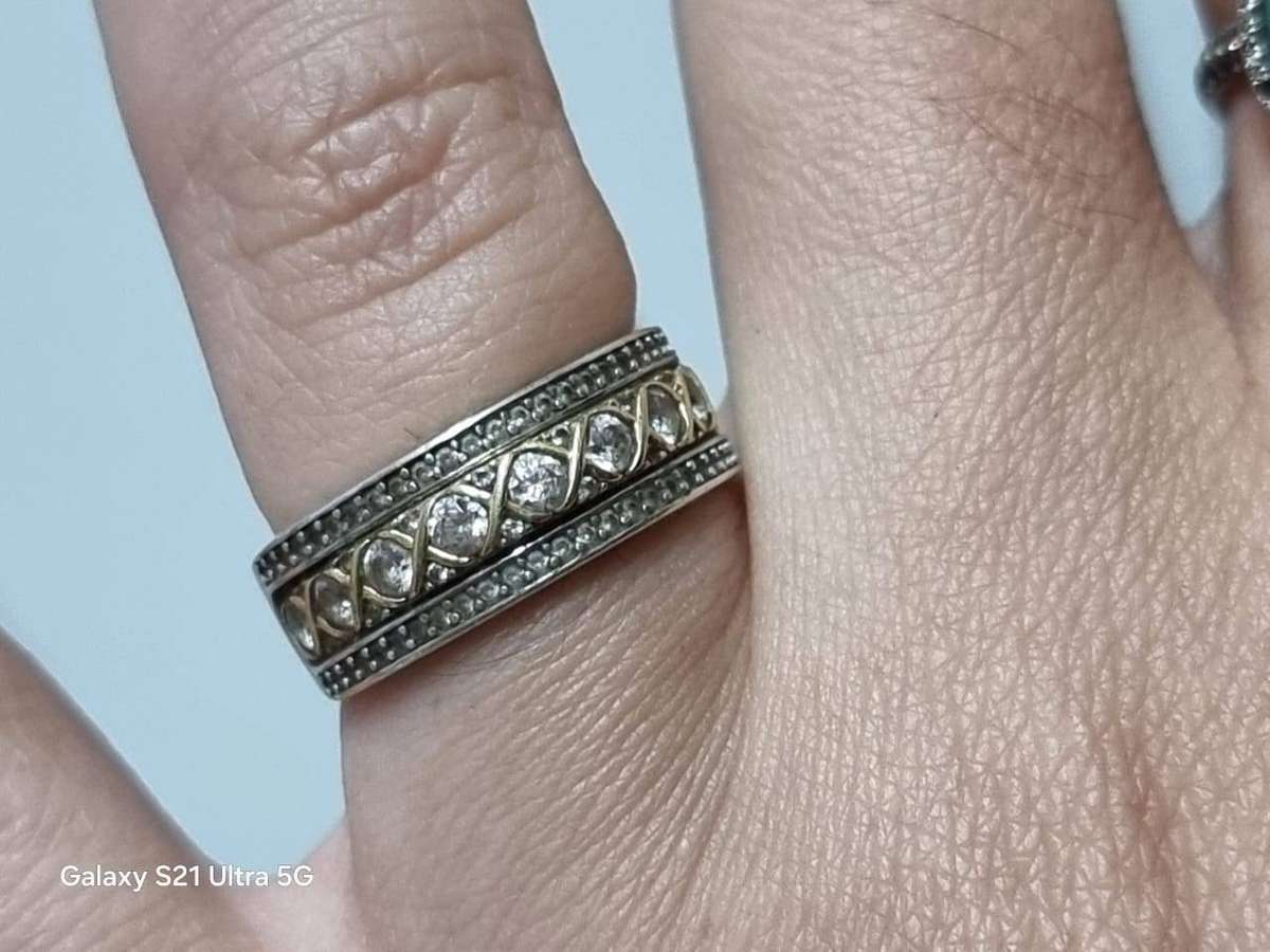 925 Sterling Silver and 1g Gold combination with C\Z Stones