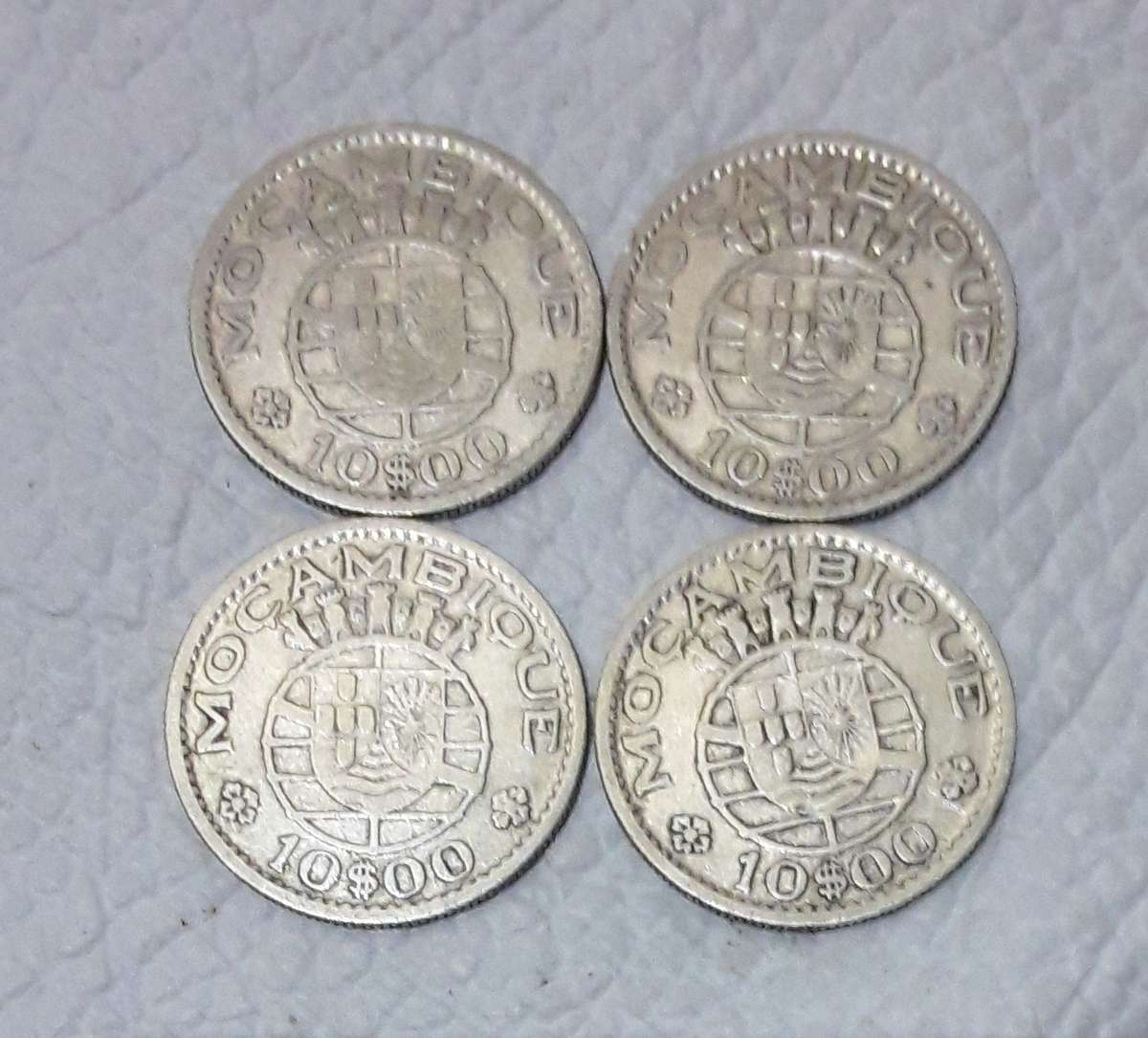 4 X 1952 Silver Mozambique 10 Escudos