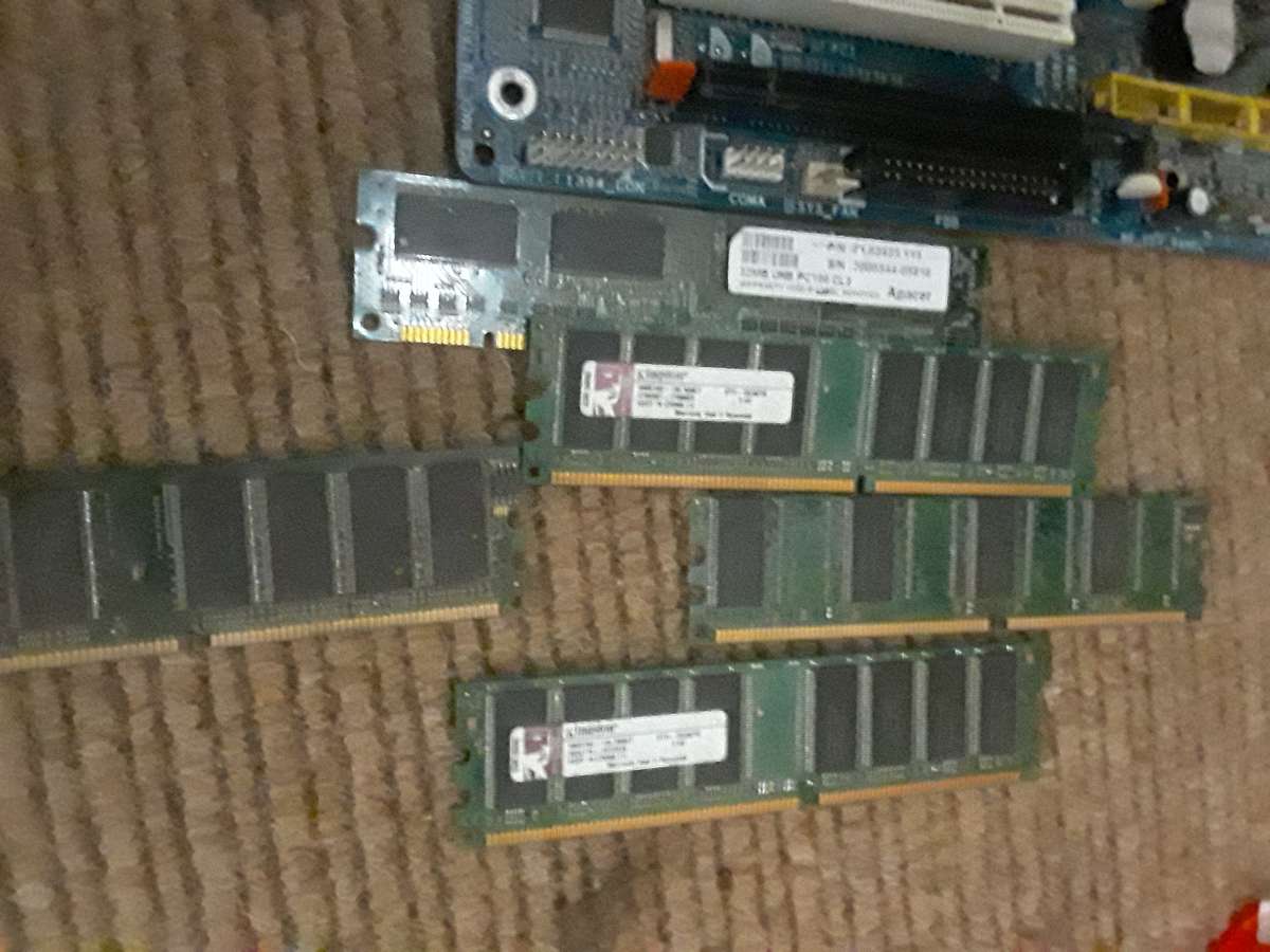 P.C motherboard for repairs and rams lot 2