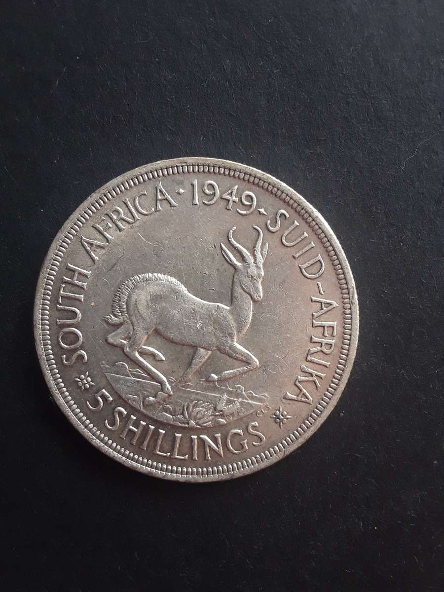 1949 South Africa Silver 5 shillings