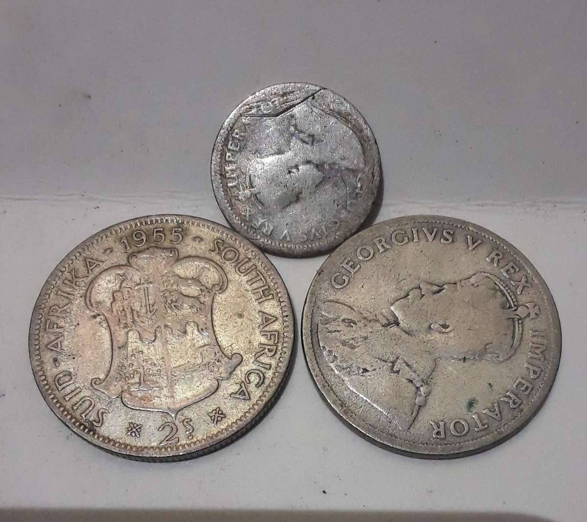 3 X Old S.A. Silver coins