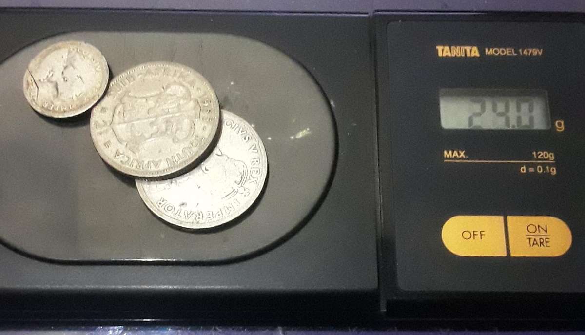 3 X Old S.A. Silver coins