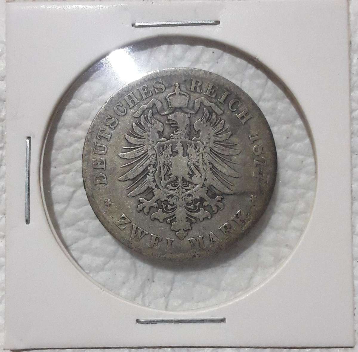 1877 Bavaria Zwei Mark old coin