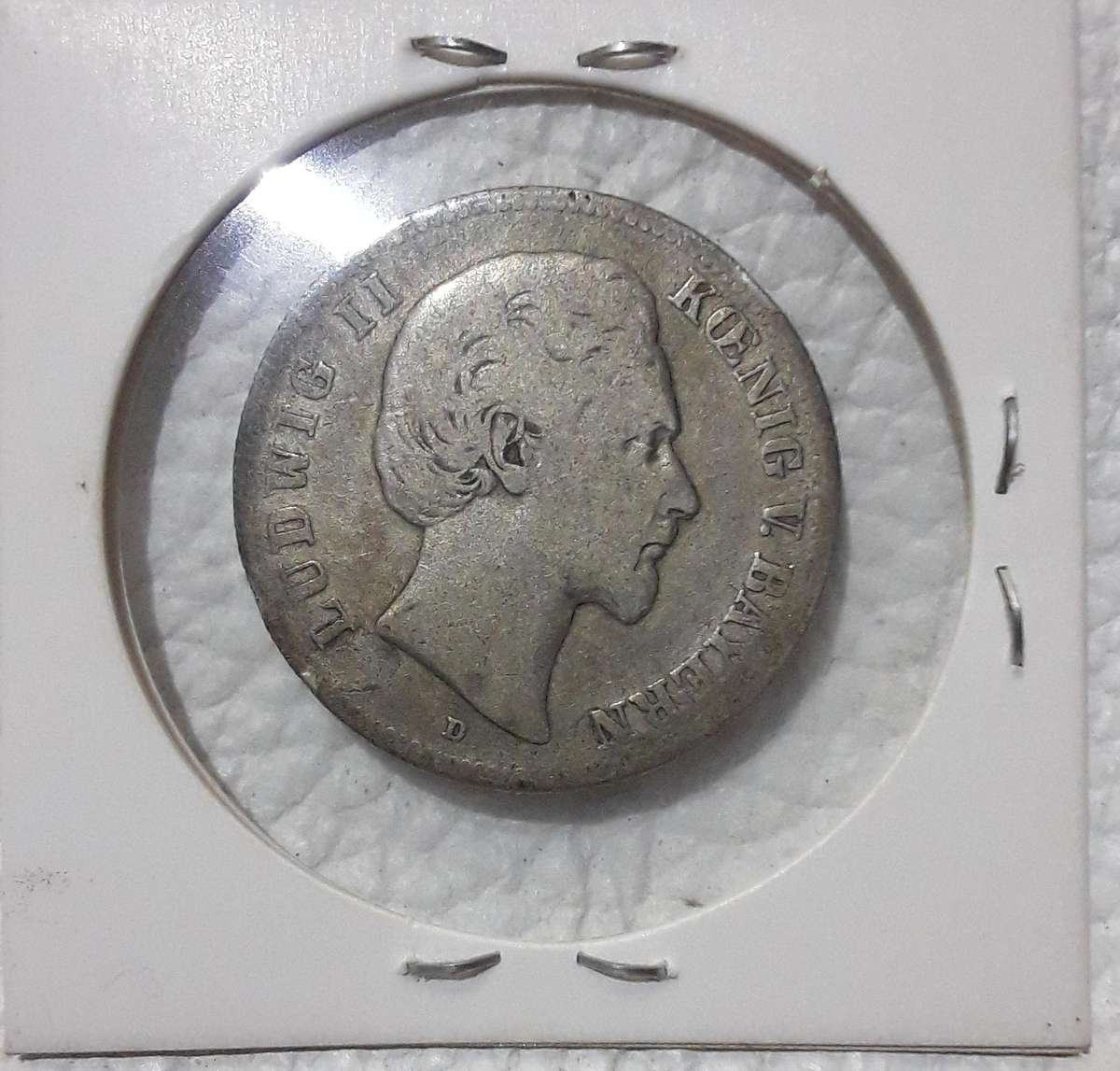 1877 Bavaria Zwei Mark old coin