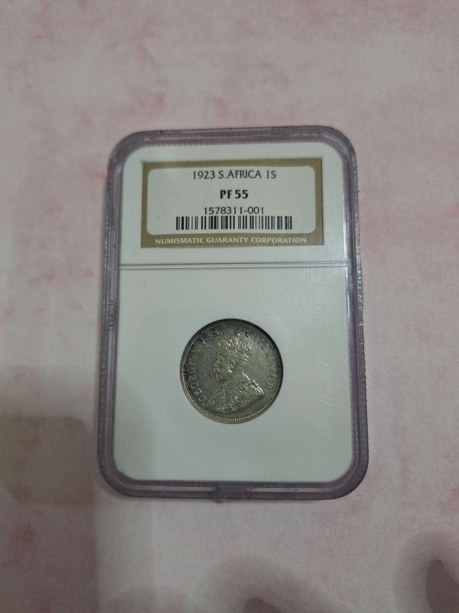 1923 UNION SOUTH AFRICAN 1 SHILLING PF55