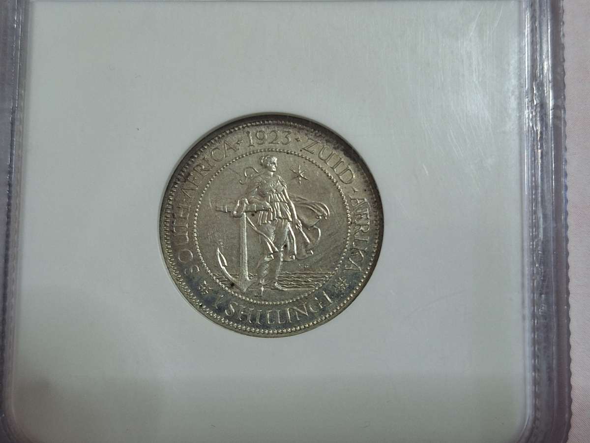1923 UNION SOUTH AFRICAN 1 SHILLING PF55