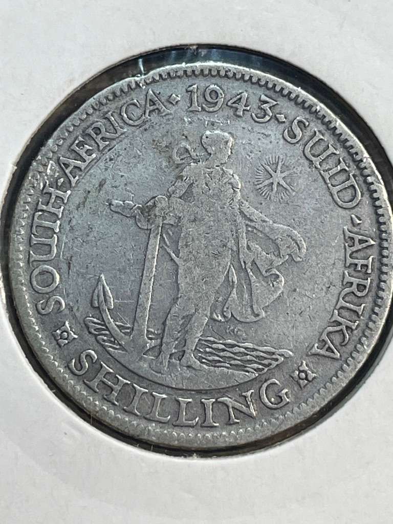 1943 *** Shilling - 50% silver *** worn filler coin