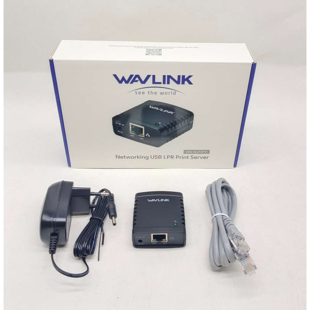 WAVLINK NU72P11 100Mbps Network Print Server USB 2.0 Network Printer Power Adapter(EU Plug)
