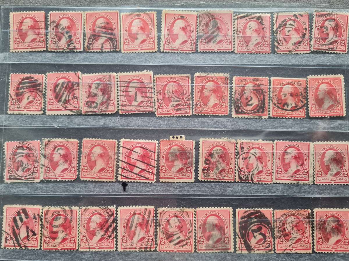 Postal Stamps:  Study Group George Washington Red 2 Cent